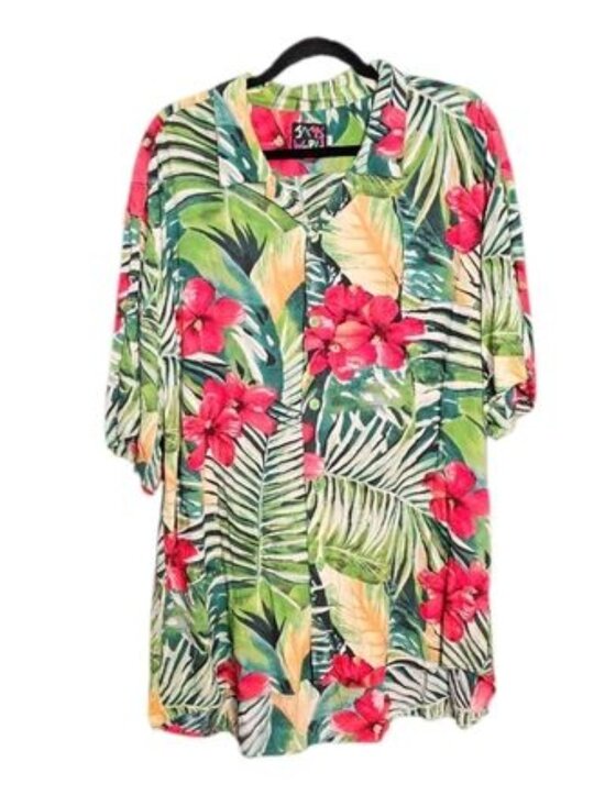Jams World Other - JAMS WORLD Vintage 80s Tropical Floral Button-Up Hawaiian Shirt sz 2XL Men's